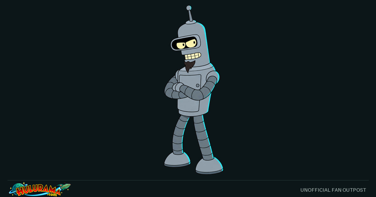 Flexo stands with crossed arms, a gray body and a dark goatee.